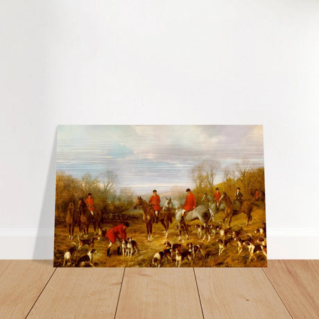 Fox Hunting Scene – Henry Alken Wall Art Print - Brushed Aluminum Print - 40x60 cm / 16x24″ - 