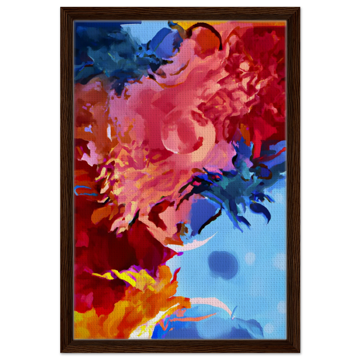 Fragments of the Infinite | Contemporary Abstract Wall Art Print - Framed Canvas - 40x60 cm / 16x24″ - Dark wood frame