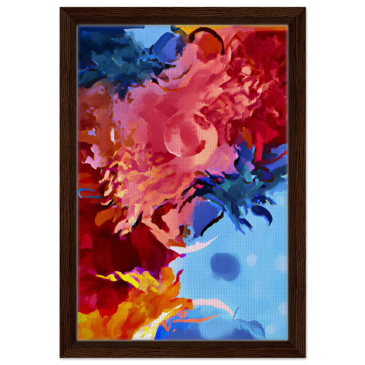 Fragments of the Infinite | Contemporary Abstract Wall Art Print - Framed Canvas - 30x45 cm / 12x18″ - Dark wood frame
