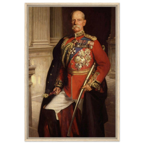 "Frederick Sleigh Roberts, 1st Earl Roberts" by John Singer Sargent – Historical Portrait Wall Art Print - Framed Canvas - 60x90 cm / 24x36″ - Wood frame
