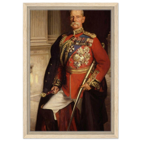 "Frederick Sleigh Roberts, 1st Earl Roberts" by John Singer Sargent – Historical Portrait Wall Art Print - Framed Canvas - 30x45 cm / 12x18″ - Wood frame