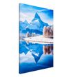 Frozen Reflections of Majesty – Snowy Mountain Landscape | Wall Art Print - Canvas - 60x90 cm / 24x36″ - 