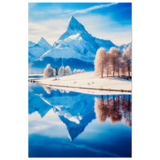 Frozen Reflections of Majesty – Snowy Mountain Landscape | Wall Art Print - Wood Prints - 40x60 cm / 16x24″ - 