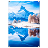 Frozen Reflections of Majesty – Snowy Mountain Landscape | Wall Art Print - Acrylic Print - 60x90 cm / 24x36″ - 