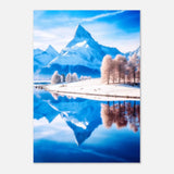 Frozen Reflections of Majesty – Snowy Mountain Landscape | Wall Art Print - Aluminum Print - 70x100 cm / 28x40″ - 