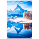Frozen Reflections of Majesty – Snowy Mountain Landscape | Wall Art Print - Acrylic Print - 40x60 cm / 16x24″ - 