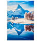Frozen Reflections of Majesty – Snowy Mountain Landscape | Wall Art Print - Wood Prints - 60x90 cm / 24x36″ - 
