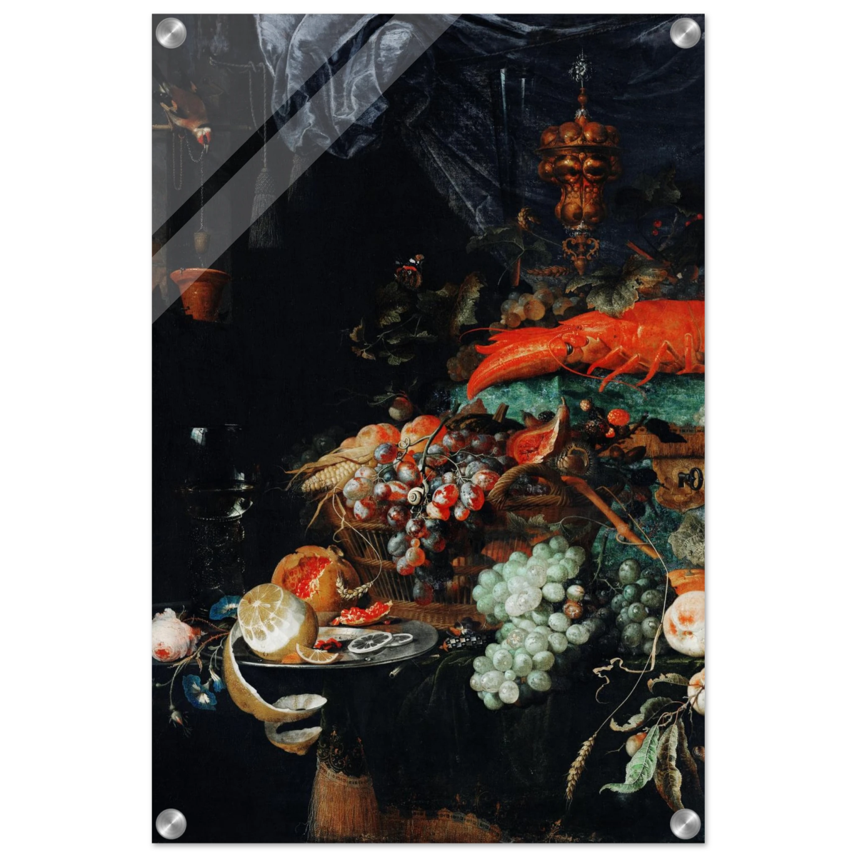 Fruits and Lobster by Abraham Mignon | Wall art Print - Acrylic Print - 40x60 cm / 16x24″ - 