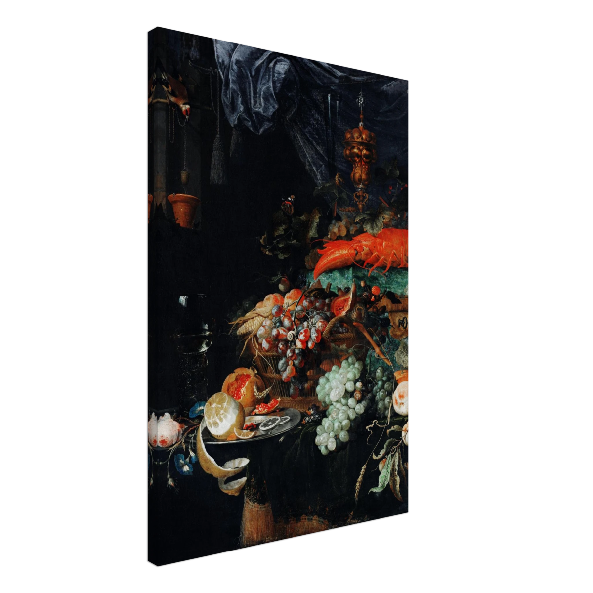 Fruits and Lobster by Abraham Mignon | Wall art Print - Canvas - 50x75 cm / 20x30″ - 