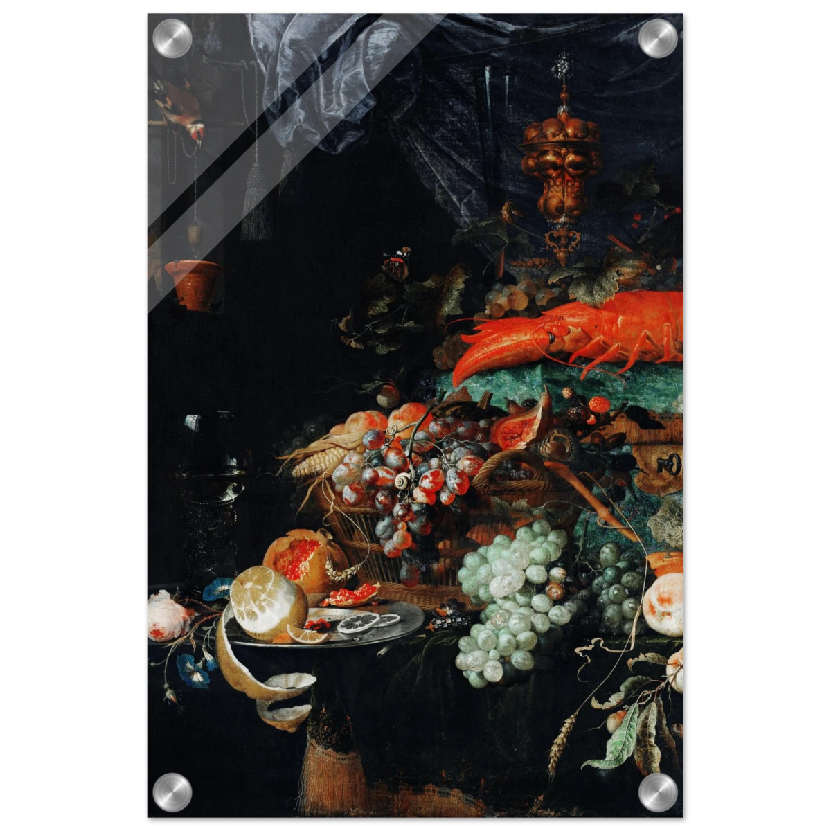 Fruits and Lobster by Abraham Mignon | Wall art Print - Acrylic Print - 30x45 cm / 12x18″ - 