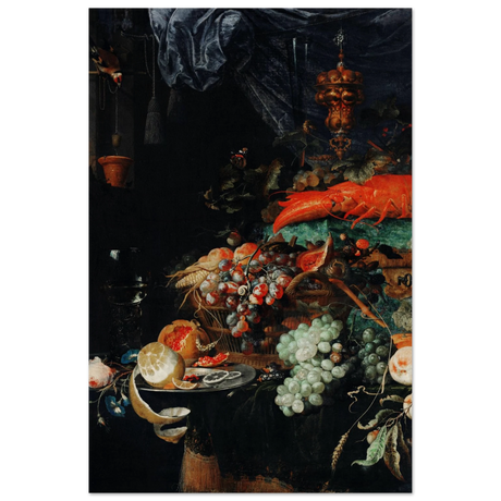 Fruits and Lobster by Abraham Mignon | Wall art Print - Wood Prints - 40x60 cm / 16x24″ - 