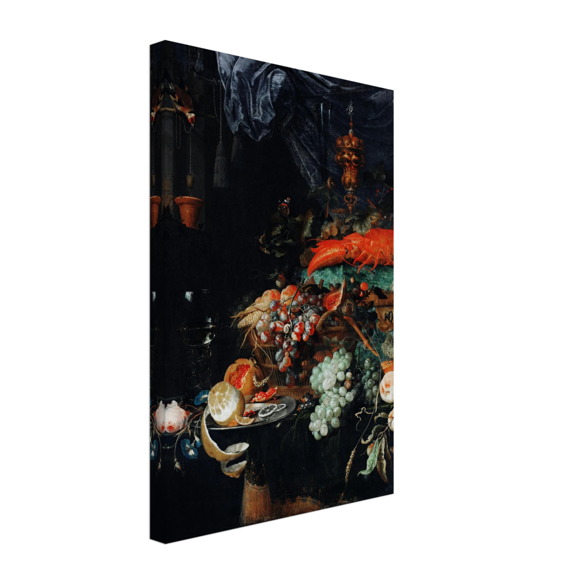 Fruits and Lobster by Abraham Mignon | Wall art Print - Canvas - 30x45 cm / 12x18″ - 