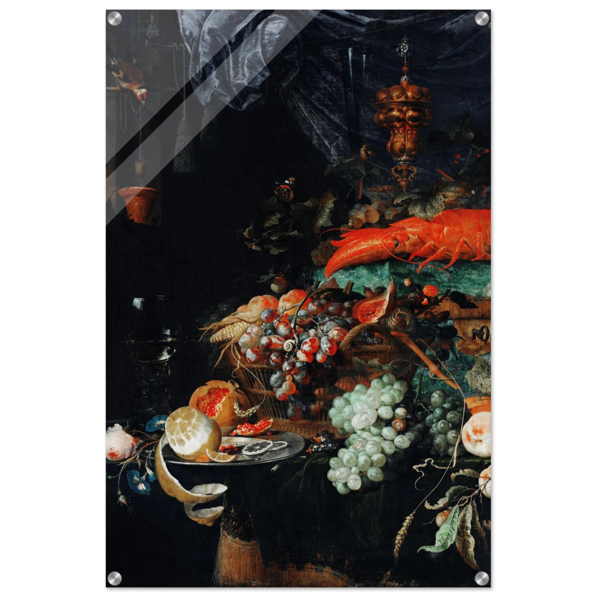 Fruits and Lobster by Abraham Mignon | Wall art Print - Acrylic Print - 60x90 cm / 24x36″ - 