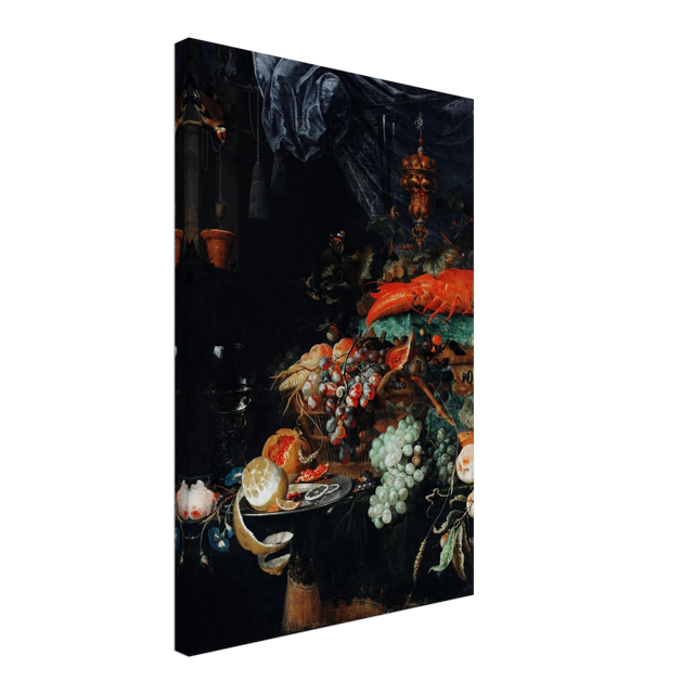 Fruits and Lobster by Abraham Mignon | Wall art Print - Canvas - 40x60 cm / 16x24″ - 