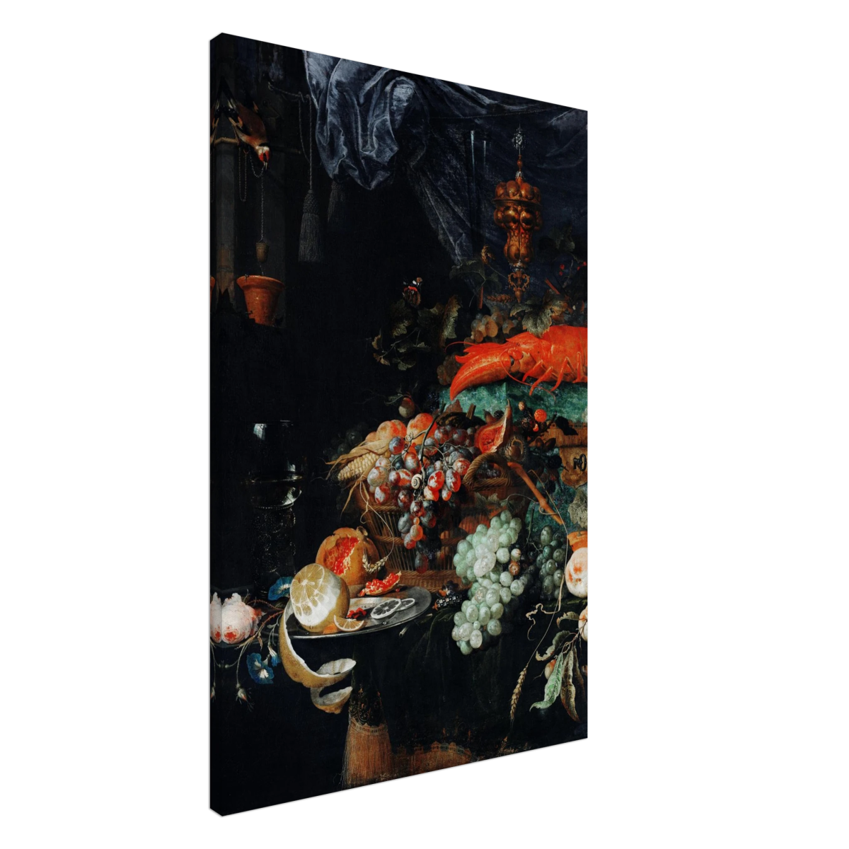 Fruits and Lobster by Abraham Mignon | Wall art Print - Canvas - 60x90 cm / 24x36″ - 