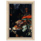 Fruits and Lobster by Abraham Mignon | Wall art Print - Framed Canvas - 20x30 cm / 8x12″ - Wood frame