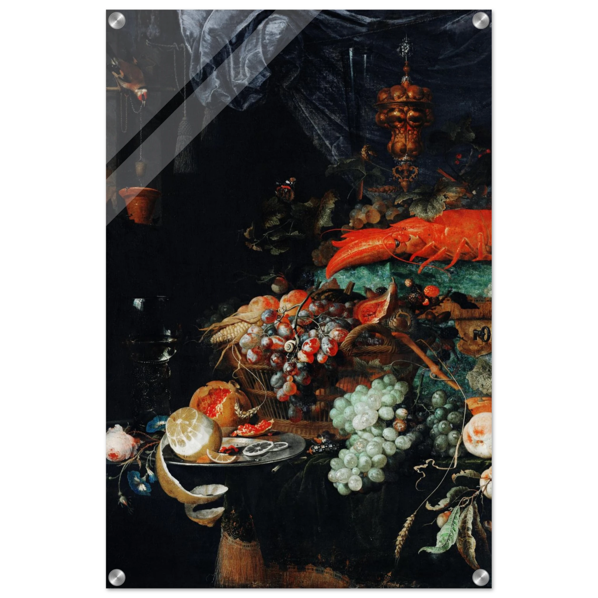 Fruits and Lobster by Abraham Mignon | Wall art Print - Acrylic Print - 50x75 cm / 20x30″ - 