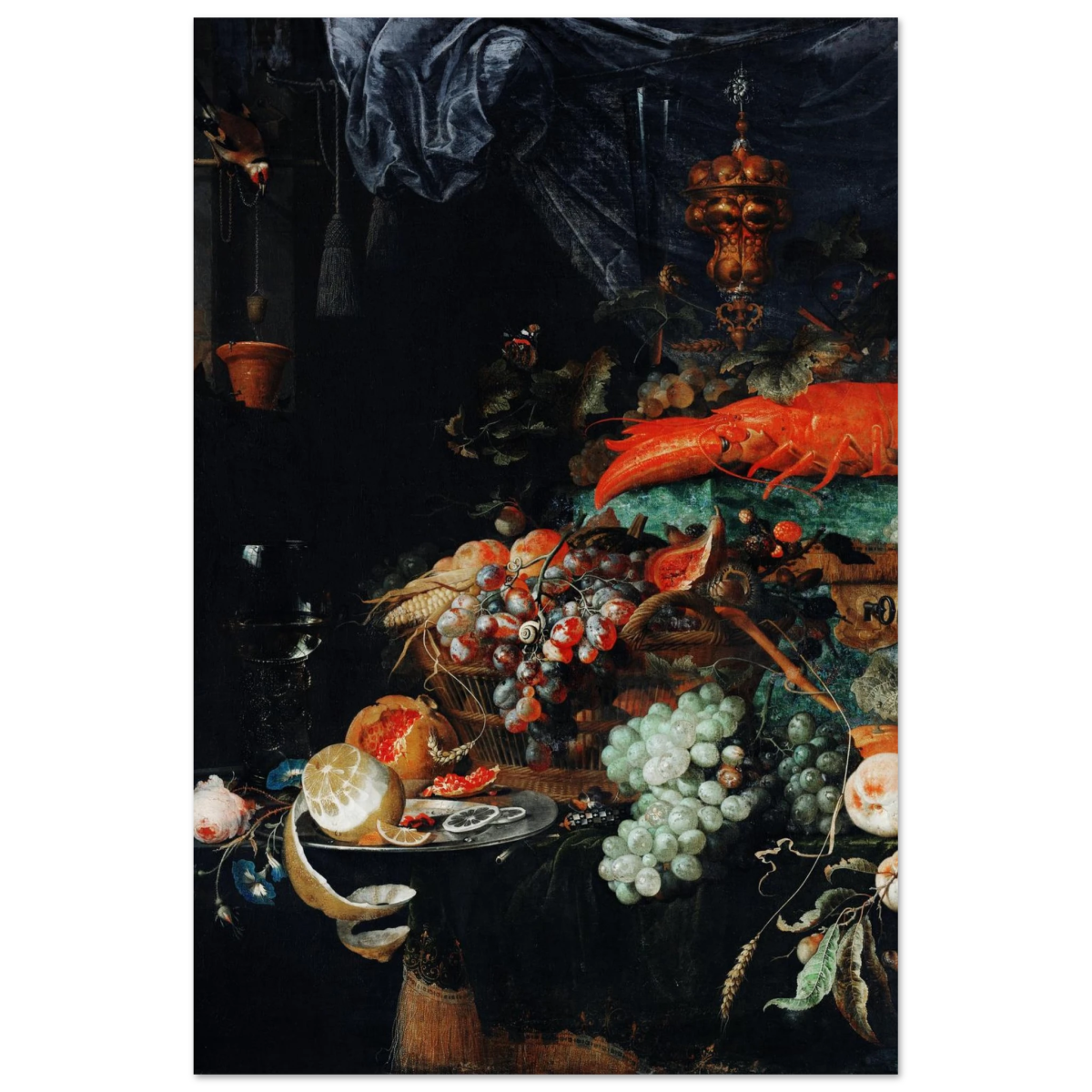 Fruits and Lobster by Abraham Mignon | Wall art Print - Fine Art Poster - 40x60 cm / 16x24″ - 