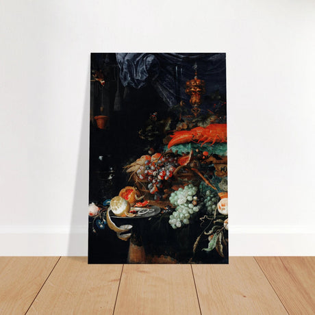 Fruits and Lobster by Abraham Mignon | Wall art Print - Brushed Aluminum Print - 30x45 cm / 12x18″ - 