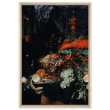 Fruits and Lobster by Abraham Mignon | Wall art Print - Framed Canvas - 60x90 cm / 24x36″ - Wood frame