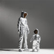 Futuristic Hooded Figures Sculpture Set – Modern Silver & Gold Abstract Resin Statues for Contemporary Home Décor - A - Silver - 