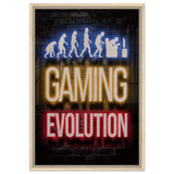 Gaming Evolution – The Rise of a Gamer | Pop art Wall art Print - Framed Canvas - 50x75 cm / 20x30″ - Wood frame