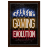 Gaming Evolution – The Rise of a Gamer | Pop art Wall art Print - Framed Canvas - 30x45 cm / 12x18″ - Dark wood frame
