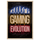 Gaming Evolution – The Rise of a Gamer | Pop art Wall art Print - Framed Canvas - 60x90 cm / 24x36″ - Wood frame
