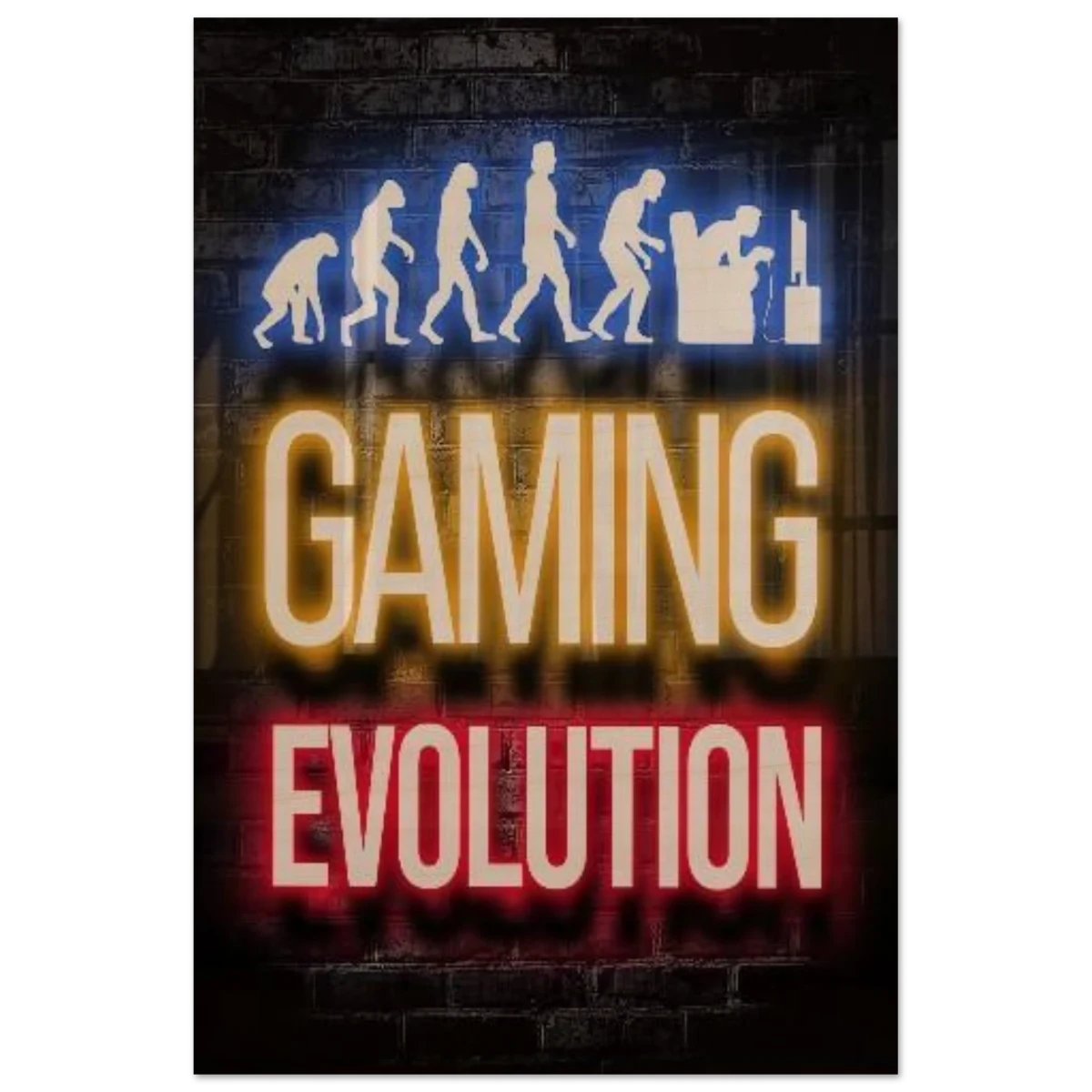 Gaming Evolution – The Rise of a Gamer | Pop art Wall art Print - Wood Prints - 50x75 cm / 20x30″ - 