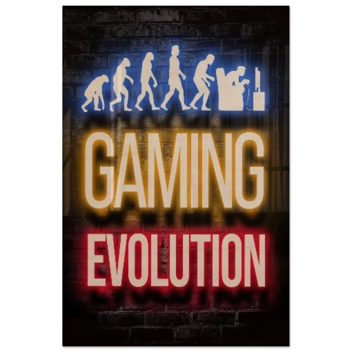 Gaming Evolution – The Rise of a Gamer | Pop art Wall art Print - Wood Prints - 40x60 cm / 16x24″ - 