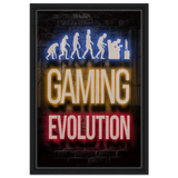 Gaming Evolution – The Rise of a Gamer | Pop art Wall art Print - Framed Canvas - 40x60 cm / 16x24″ - Black frame
