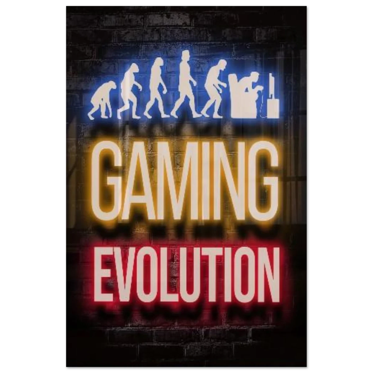 Gaming Evolution – The Rise of a Gamer | Pop art Wall art Print - Aluminum Print - 50x75 cm / 20x30″ - 