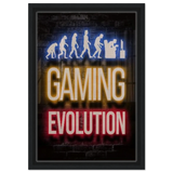 Gaming Evolution – The Rise of a Gamer | Pop art Wall art Print - Framed Canvas - 30x45 cm / 12x18″ - Black frame