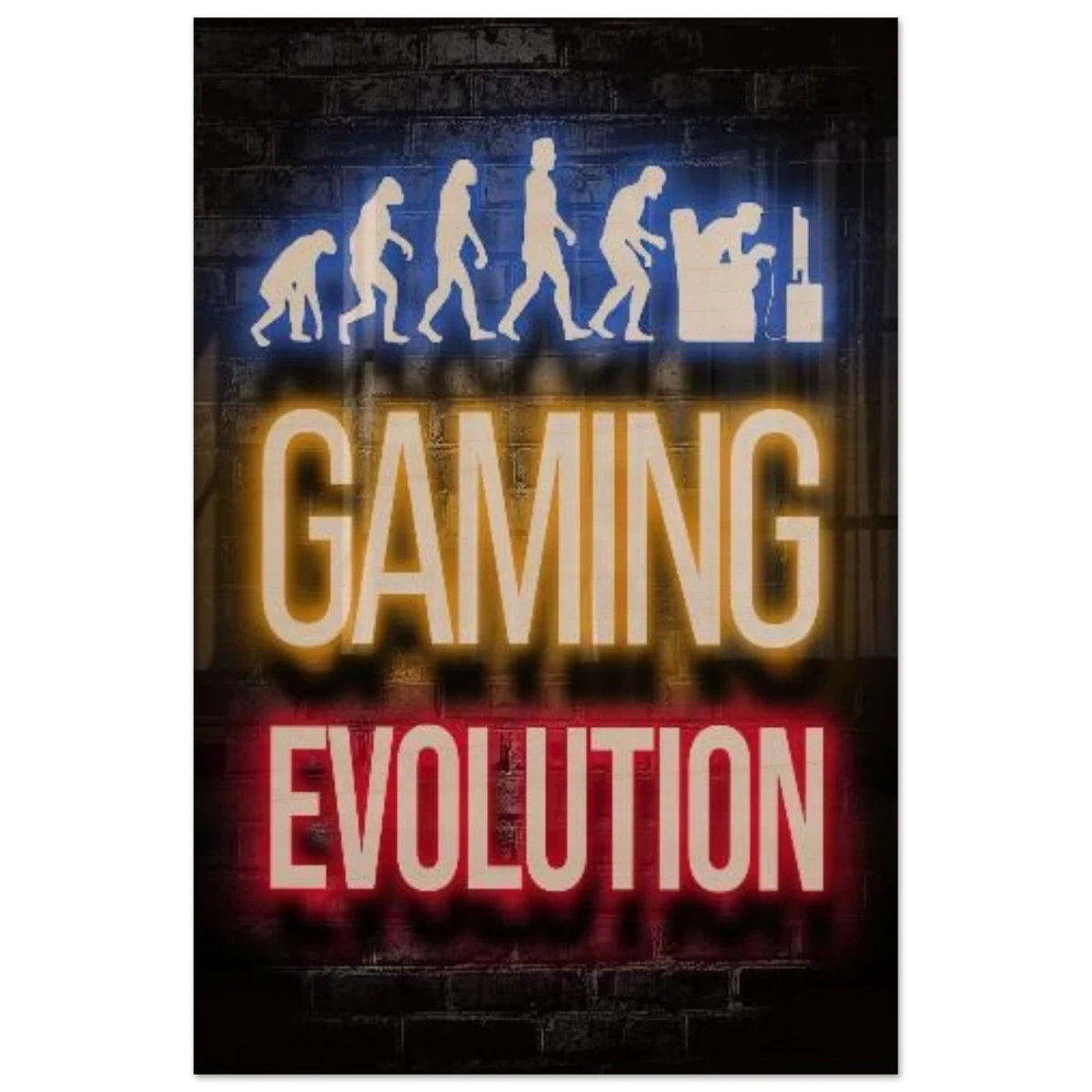 Gaming Evolution – The Rise of a Gamer | Pop art Wall art Print - Wood Prints - 30x45 cm / 12x18″ - 