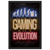 Gaming Evolution – The Rise of a Gamer | Pop art Wall art Print - Framed Canvas - 50x75 cm / 20x30″ - Black frame
