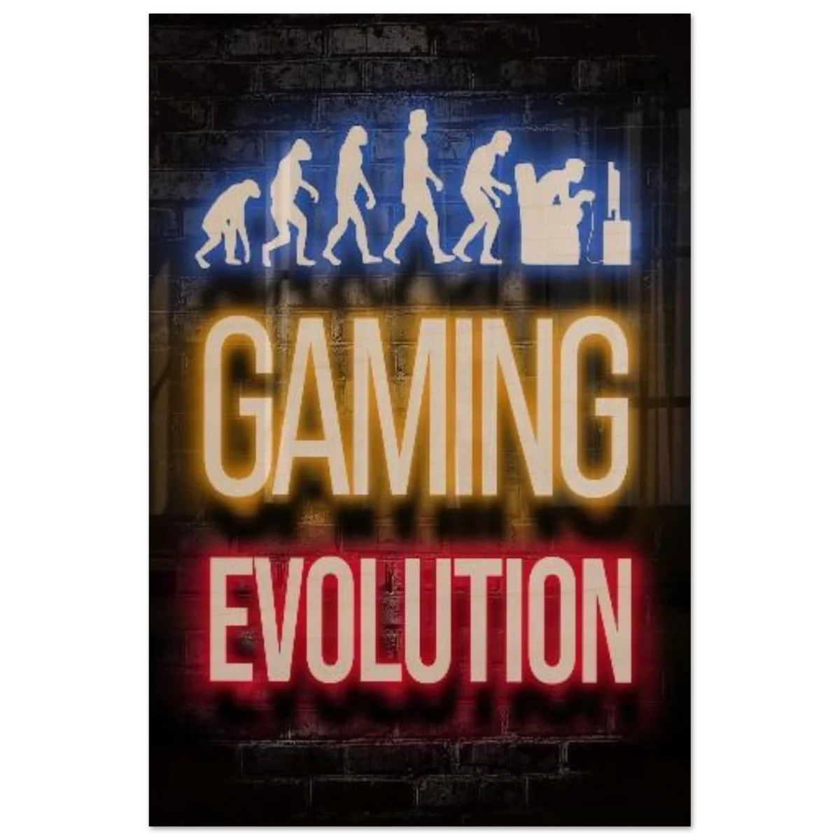 Gaming Evolution – The Rise of a Gamer | Pop art Wall art Print - Wood Prints - 60x90 cm / 24x36″ - 