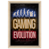 Gaming Evolution – The Rise of a Gamer | Pop art Wall art Print - Framed Canvas - 30x45 cm / 12x18″ - Wood frame