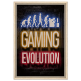 Gaming Evolution – The Rise of a Gamer | Pop art Wall art Print - Framed Canvas - 40x60 cm / 16x24″ - Wood frame