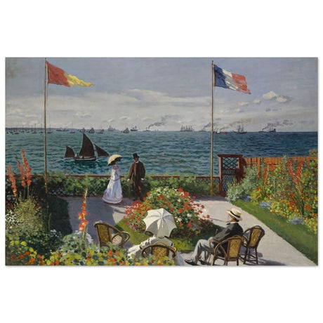 Garden at Sainte - Adresse by Claude Monet | Vintage wall art print - Wood Prints - 40x60 cm / 16x24″ - 