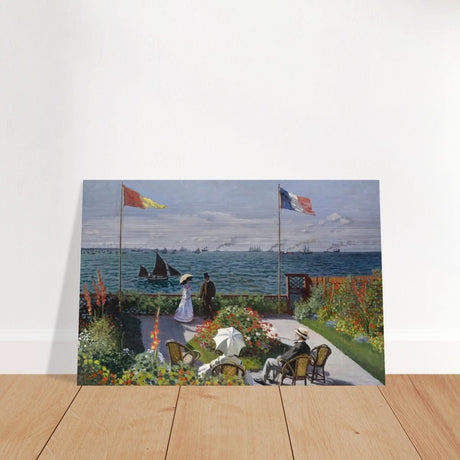 Garden at Sainte - Adresse by Claude Monet | Vintage wall art print - Brushed Aluminum Print - 50x75 cm / 20x30″ - 