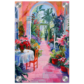 "Garden of Morning Light" – Blooming Terrace Escape | Wall Art Print - Acrylic Print - 20x30 cm / 8x12″ - 