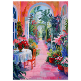 "Garden of Morning Light" – Blooming Terrace Escape | Wall Art Print - Fine Art Poster - 70x100 cm / 28x40″ - 