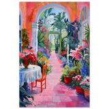 "Garden of Morning Light" – Blooming Terrace Escape | Wall Art Print - Fine Art Poster - 60x90 cm / 24x36″ - 