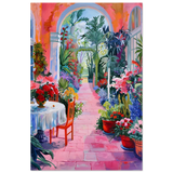 "Garden of Morning Light" – Blooming Terrace Escape | Wall Art Print - Fine Art Poster - 30x45 cm / 12x18″ - 