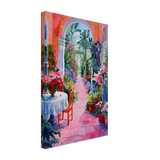 "Garden of Morning Light" – Blooming Terrace Escape | Wall Art Print - Canvas - 30x45 cm / 12x18″ - 