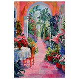 "Garden of Morning Light" – Blooming Terrace Escape | Wall Art Print - Wood Prints - 30x45 cm / 12x18″ - 