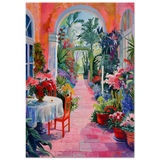 "Garden of Morning Light" – Blooming Terrace Escape | Wall Art Print - Wood Prints - 70x100 cm / 28x40″ - 