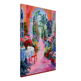"Garden of Morning Light" – Blooming Terrace Escape | Wall Art Print - Canvas - 50x75 cm / 20x30″ - 