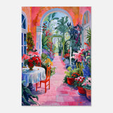 "Garden of Morning Light" – Blooming Terrace Escape | Wall Art Print - Aluminum Print - 70x100 cm / 28x40″ - 
