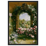 Gateways to Roses | Da Vinci Nature Art Wall collection | Wall art print - Framed Canvas - 60x90 cm / 24x36″ - Black frame